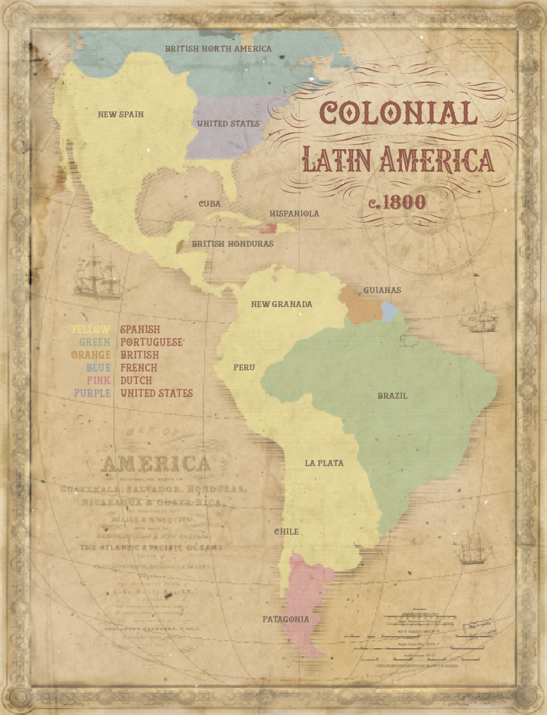 South America Colonization Map Colonial Latin America Map | Christian History Magazine